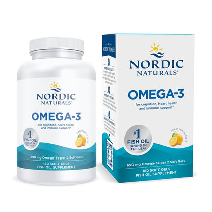 Nordic Naturals Omega-3 Lemon 690mg EPA/DHA | 180 Softgels 90 Servings