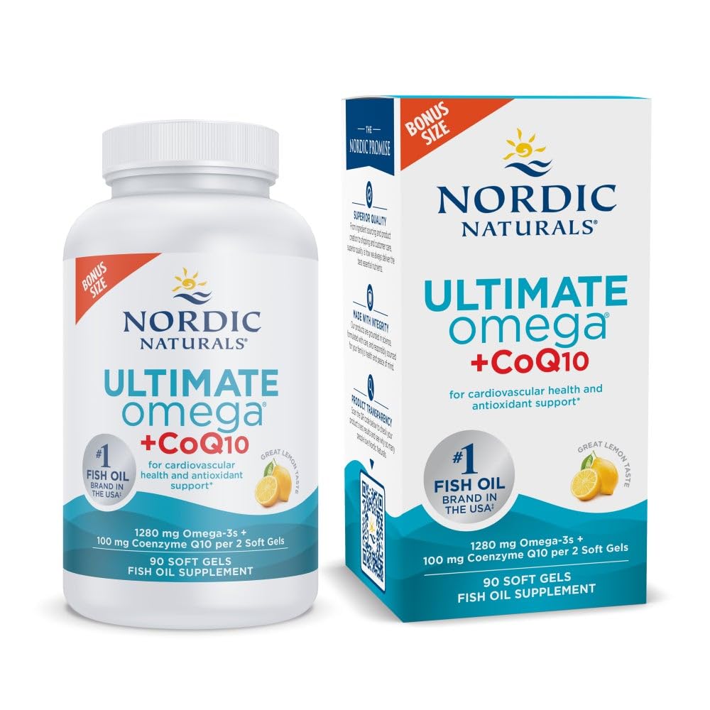 Nordic Naturals Ultimate Omega + CoQ10 Lemon 90 Soft Gels