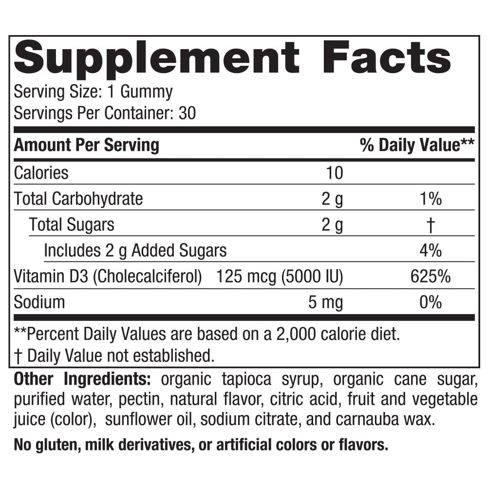 Nordic Naturals Vitamin D3 5000 IU Gummies — Passion Fruit, 30 Servings