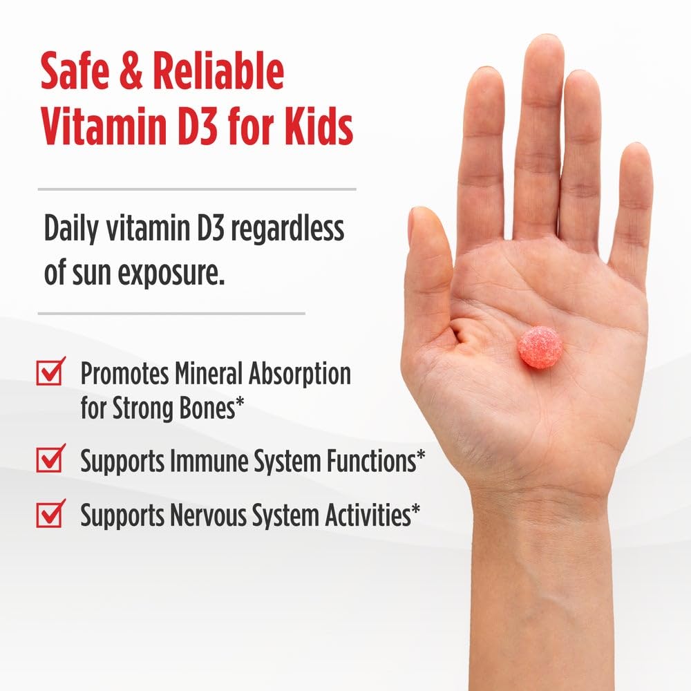 Nordic Naturals Vitamin D3 Kids — Wild Watermelon, 400 IU, 60ct