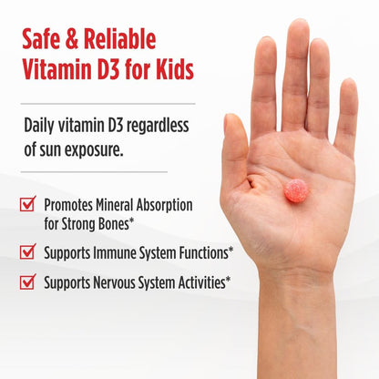 Nordic Naturals Vitamin D3 Kids — Wild Watermelon, 400 IU, 60ct