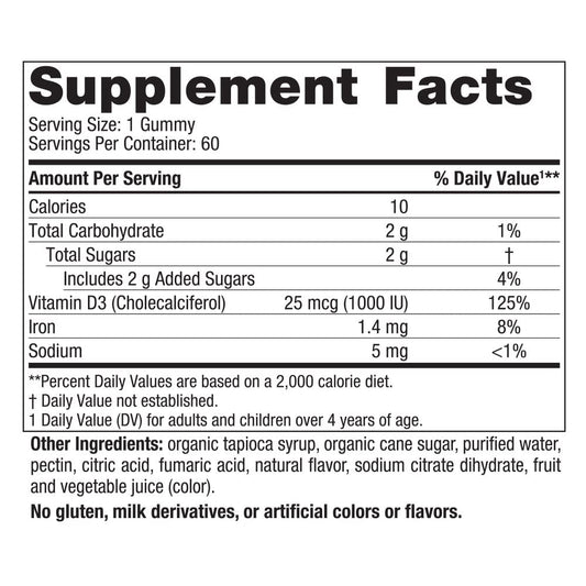 Nordic Naturals Vitamin D3 Gummies 1000 IU — Wild Berry, 60ct