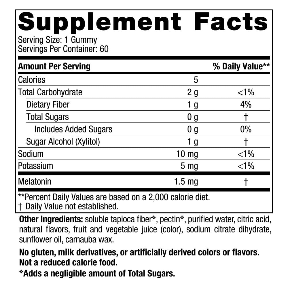 Nordic Naturals Zero Sugar Melatonin Gummies 1.5mg — Raspberry, 60 Count