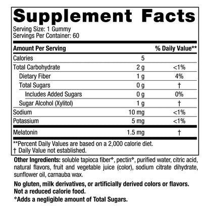 Nordic Naturals Zero Sugar Melatonin Gummies 1.5mg — Raspberry, 60 Count