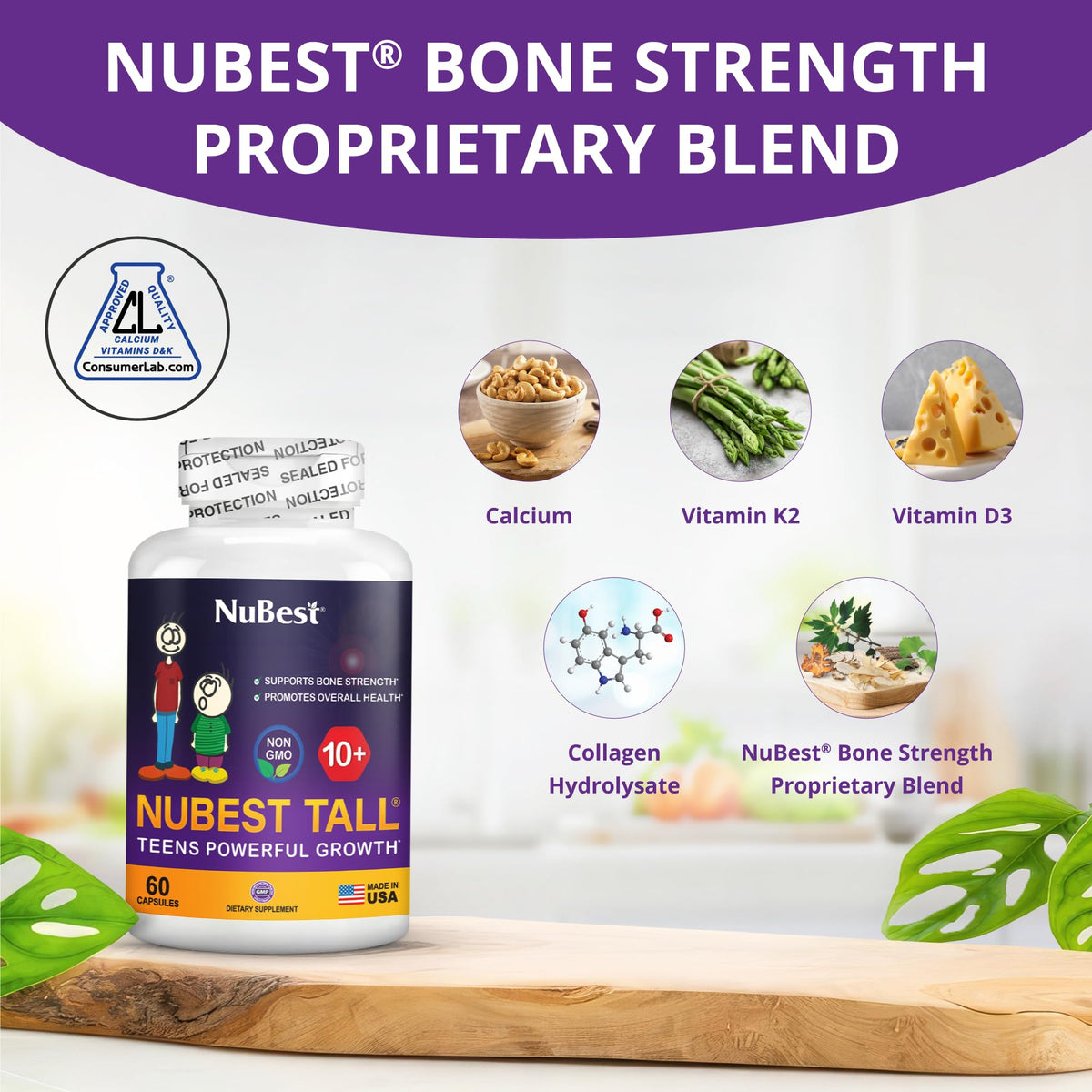 NuBest Tall 10+ Bone Strength Formula – Kids 10+ & Teens | 3-Month Pack - Calm Era