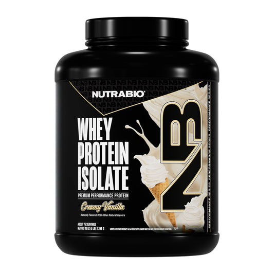 NutraBio 100% Whey Protein Isolate Creamy Vanilla 5lb
