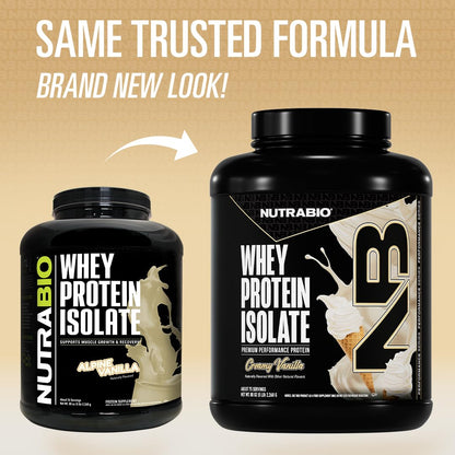 NutraBio 100% Whey Protein Isolate Creamy Vanilla 5lb