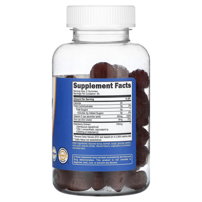 Nutricost Elderberry Gummies with Vitamin C & Zinc — 90ct