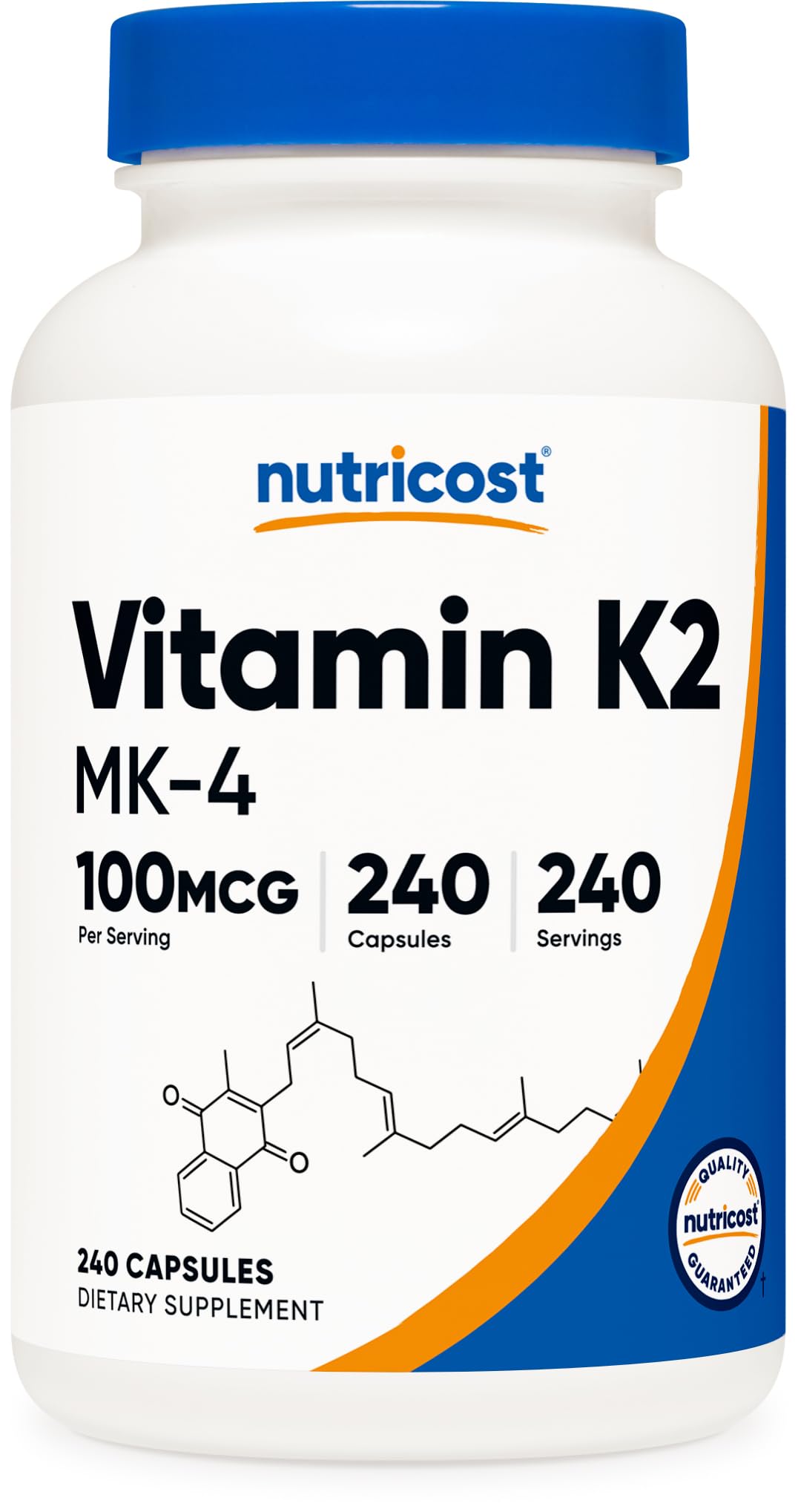Nutricost Vitamin K2 MK-4 supplement bottle on a white background