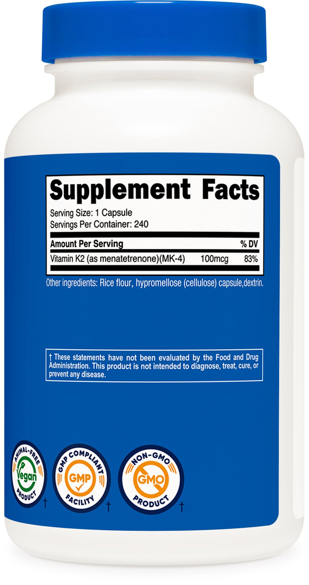 Nutricost Vitamin K2 MK-4 100mcg — 240 Capsules