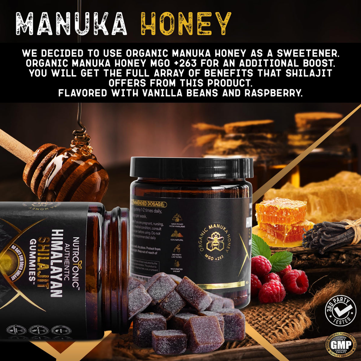 NutroTonic Himalayan Shilajit Gummies – Manuka Honey | 30 Gummies - Calm Era