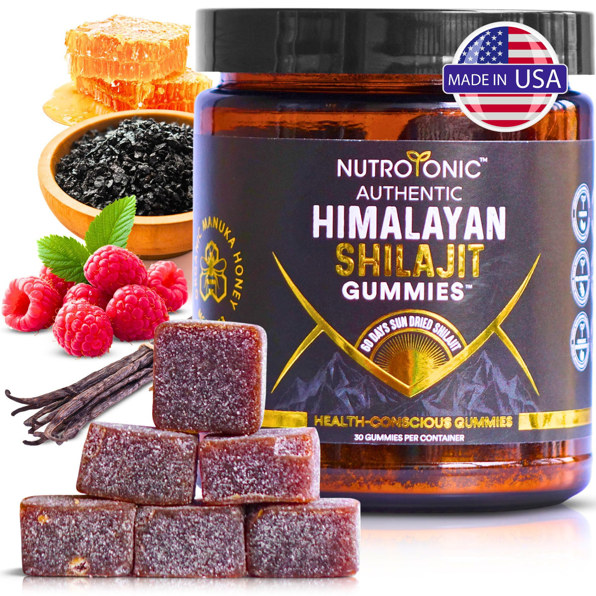 NutroTonic Himalayan Shilajit Gummies – Manuka Honey | 30 Gummies - Calm Era