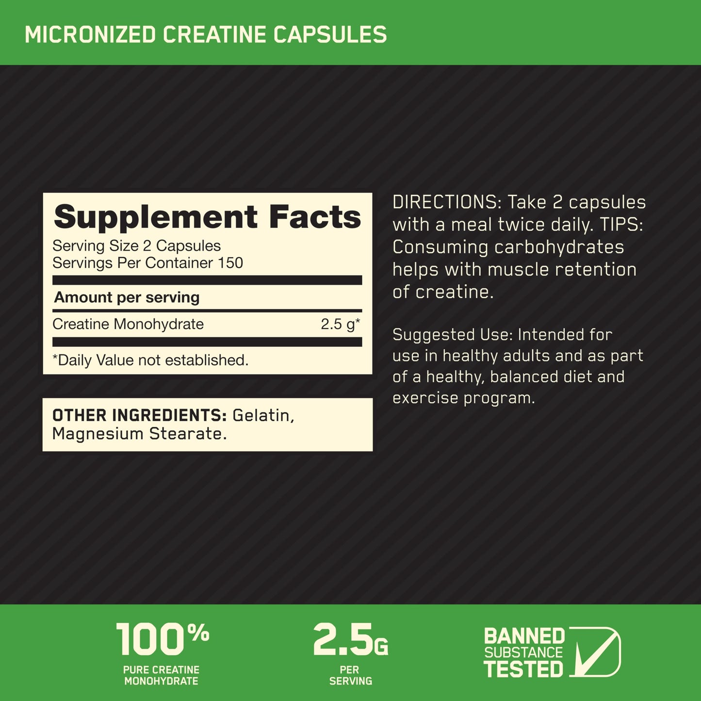 Optimum Nutrition Creatine 2500 Caps