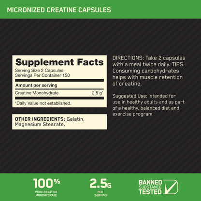Optimum Nutrition Creatine 2500 Caps