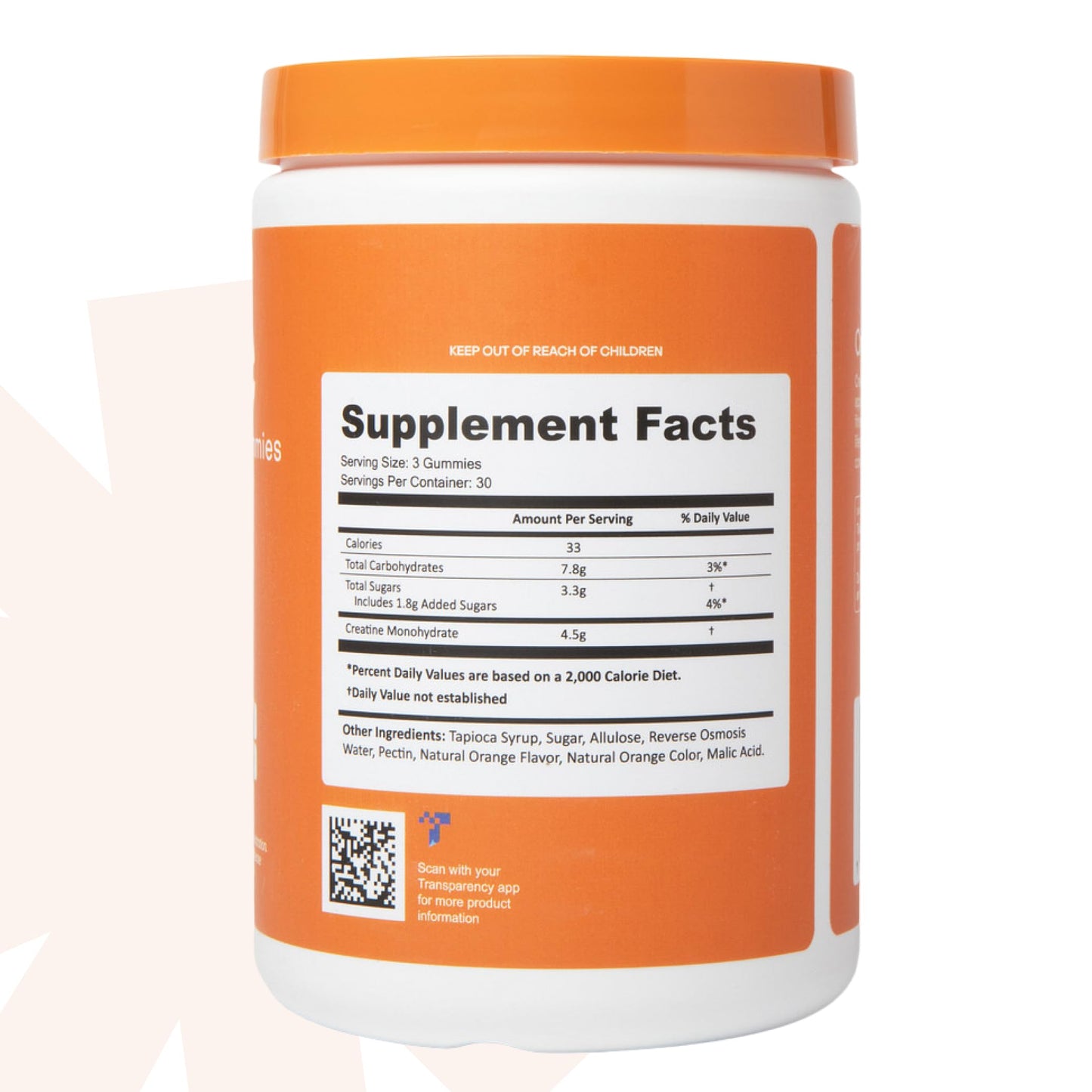 Create Creatine Monohydrate Gummies 1.5g | Vegan Anti-Melt Orange