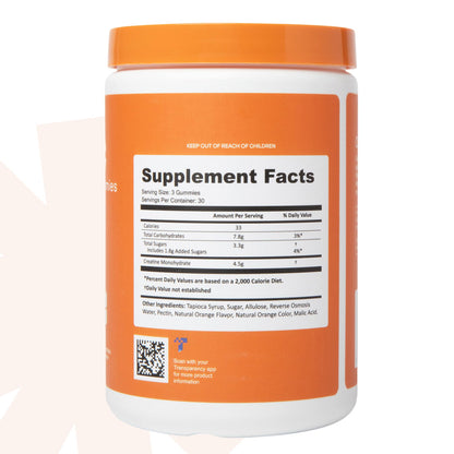 Create Creatine Monohydrate Gummies 1.5g | Vegan Anti-Melt Orange