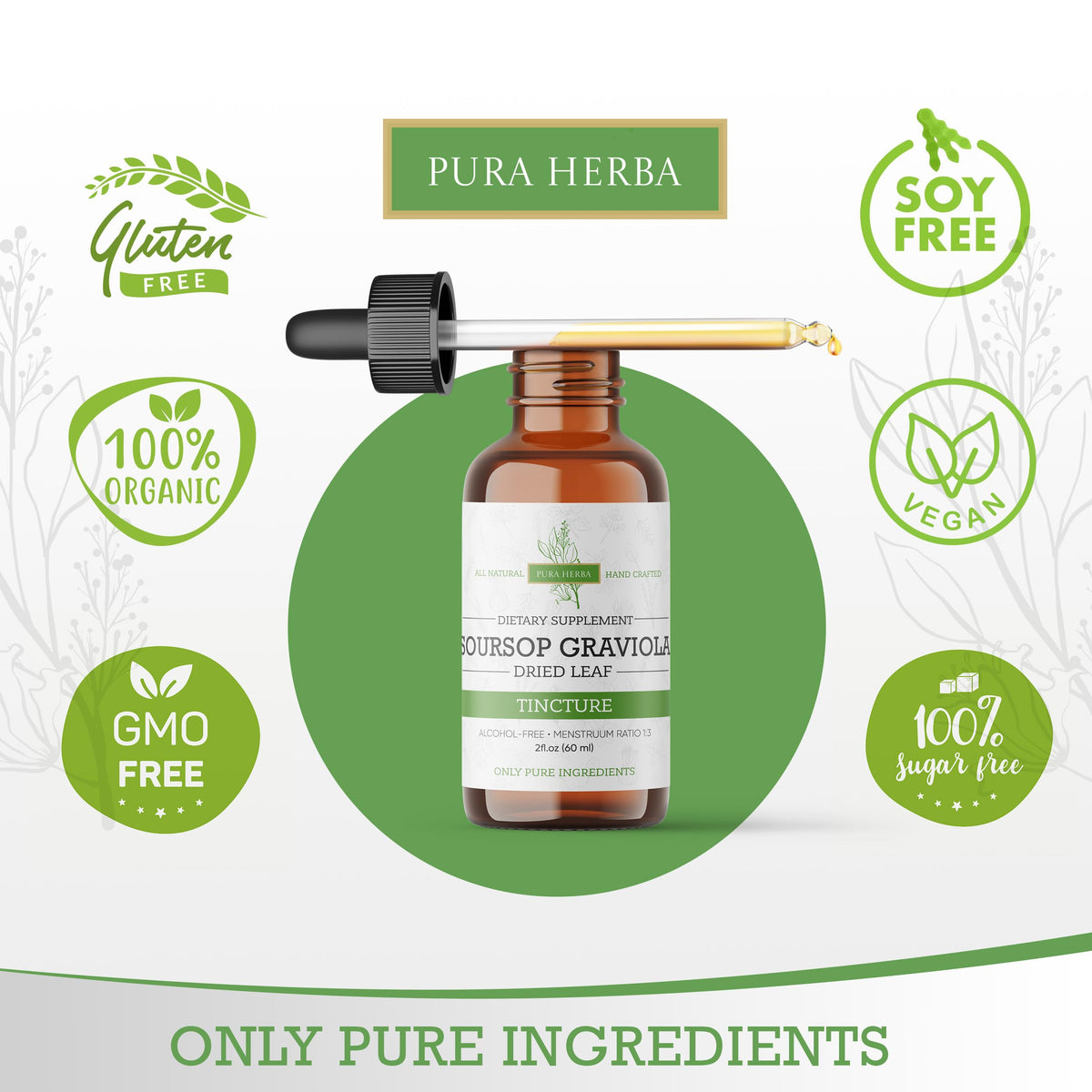 Organic Soursop Extract Graviola Drops — Tincture, 2fl oz - Calm Era