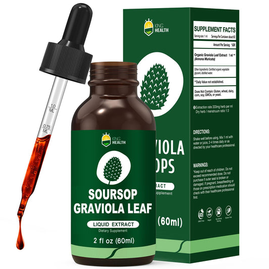 KingHealth Organic Soursop Graviola Leaf Extract Drops — 2oz