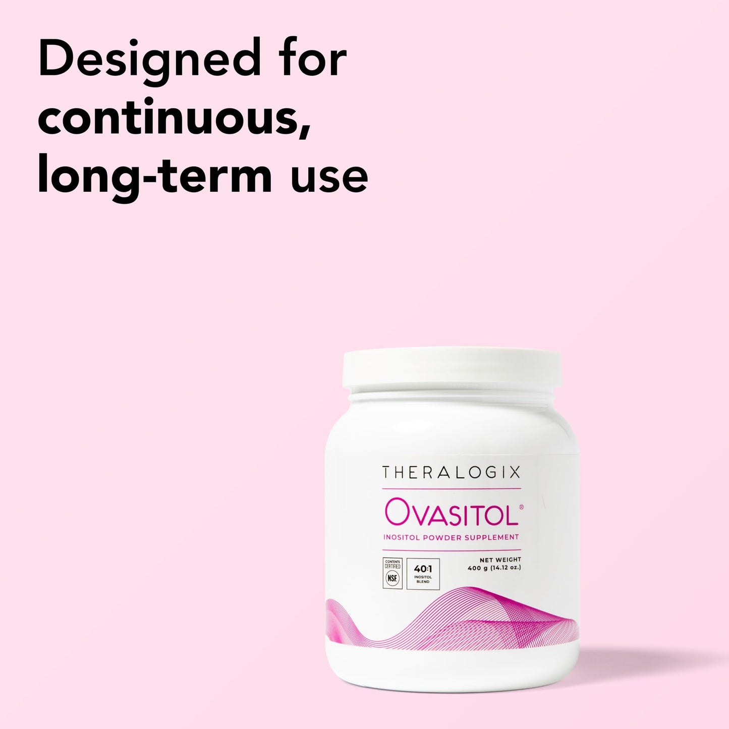 Theralogix Ovasitol Inositol Powder – 400 g (180 Servings) | Myo-Inositol & D-Chiro Inositol for Hormone Balance & Ovarian Function, NSF Certified