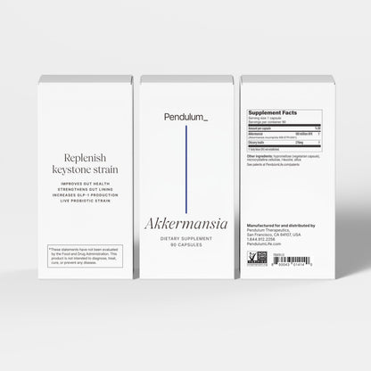 Pendulum Akkermansia Probiotic with Prebiotic Fiber 90 Capsules