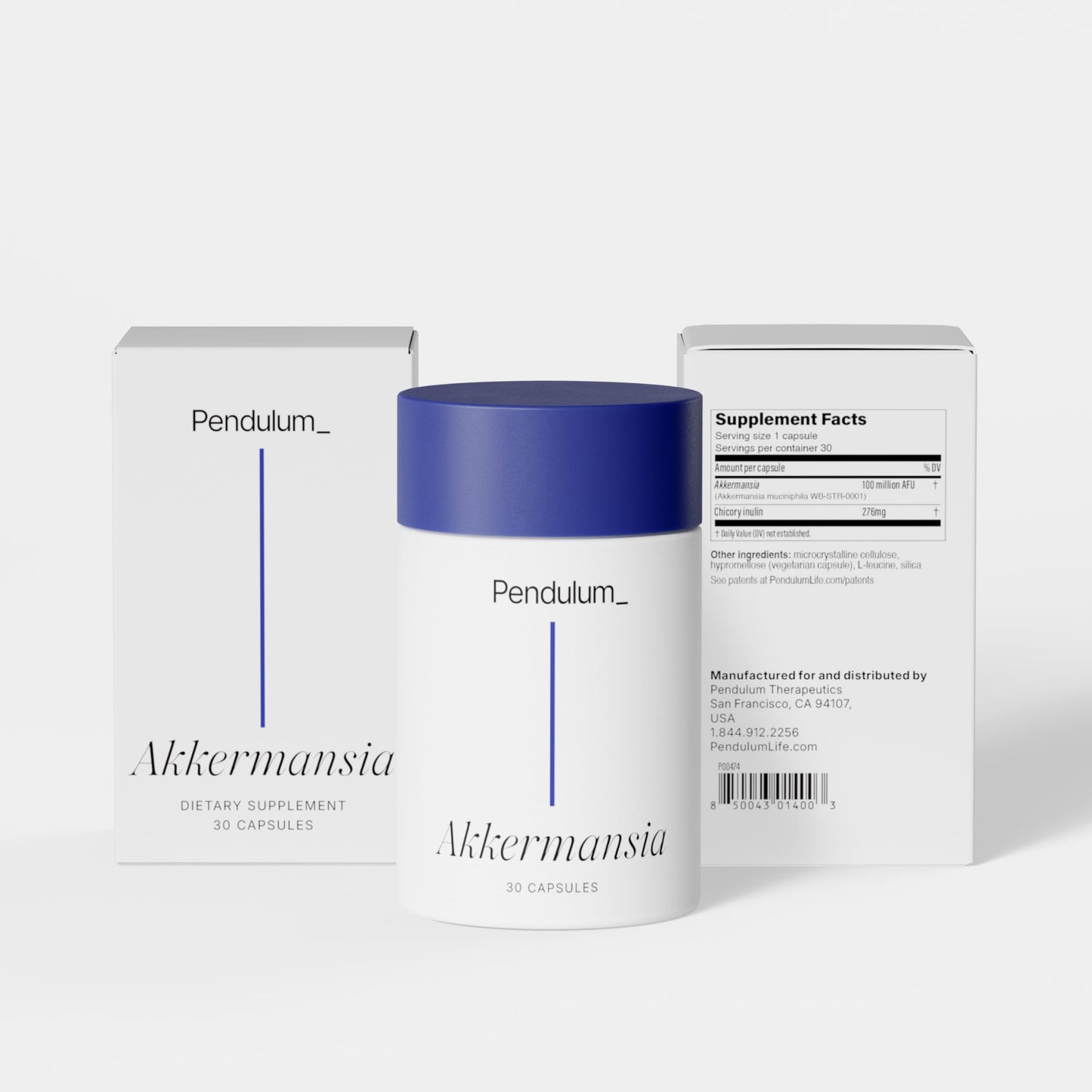 Pendulum Akkermansia Probiotic with Prebiotic Fibre – 30 Capsules