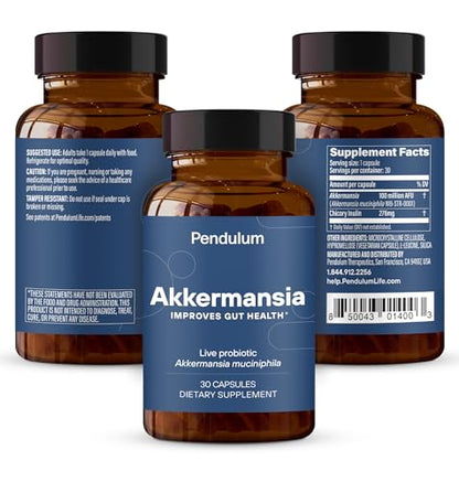 Pendulum Akkermansia Probiotic with Prebiotic Fibre – 30 Capsules