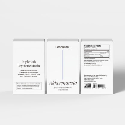 Pendulum Akkermansia Probiotic with Prebiotic Fibre – 30 Capsules