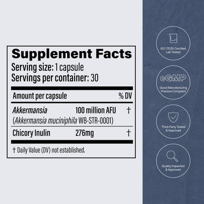 Pendulum Akkermansia Probiotic with Prebiotic Fiber 90 Capsules