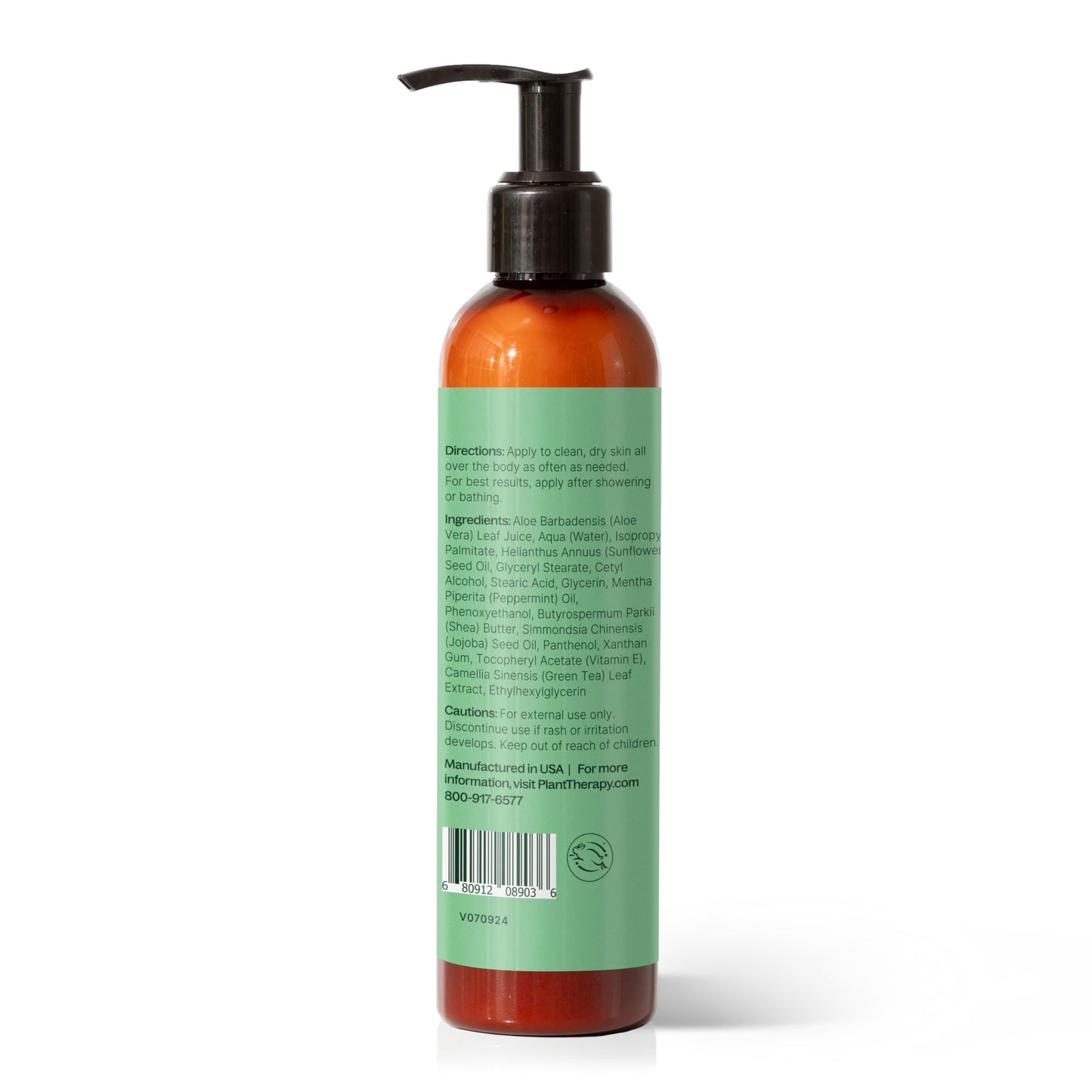 Plant Therapy Peppermint Body Lotion with Aloe & Shea — 8oz