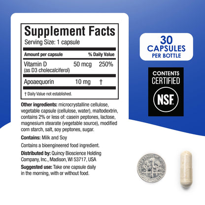 Prevagen Regular Strength | 10mg Apoaequorin & Vitamin D3 | 30 Capsules | 2-Pack