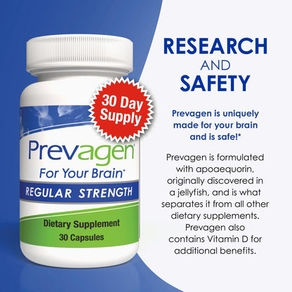 Prevagen Regular Strength | 10mg Apoaequorin & Vitamin D3 | 30 Capsules | 2-Pack