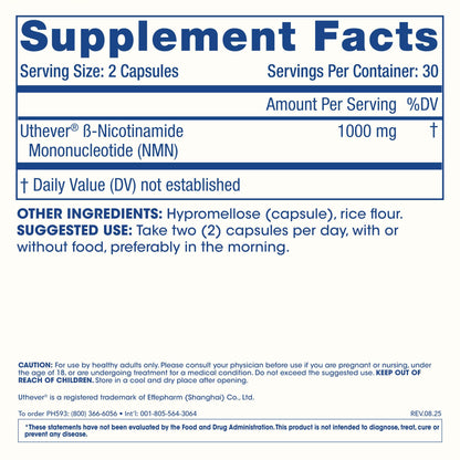 ProHealth NMN Pro 1000 – Uthever NMN NAD+ Precursor 60 Capsules