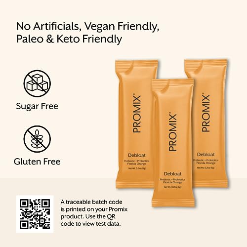 ProMix Nutrition Debloat Prebiotics & Probiotics with Baobab – Vitamin C Rich, Bloating Relief, Immune Support – Orange – 30 Servings (Pack of 30) - Calm Era