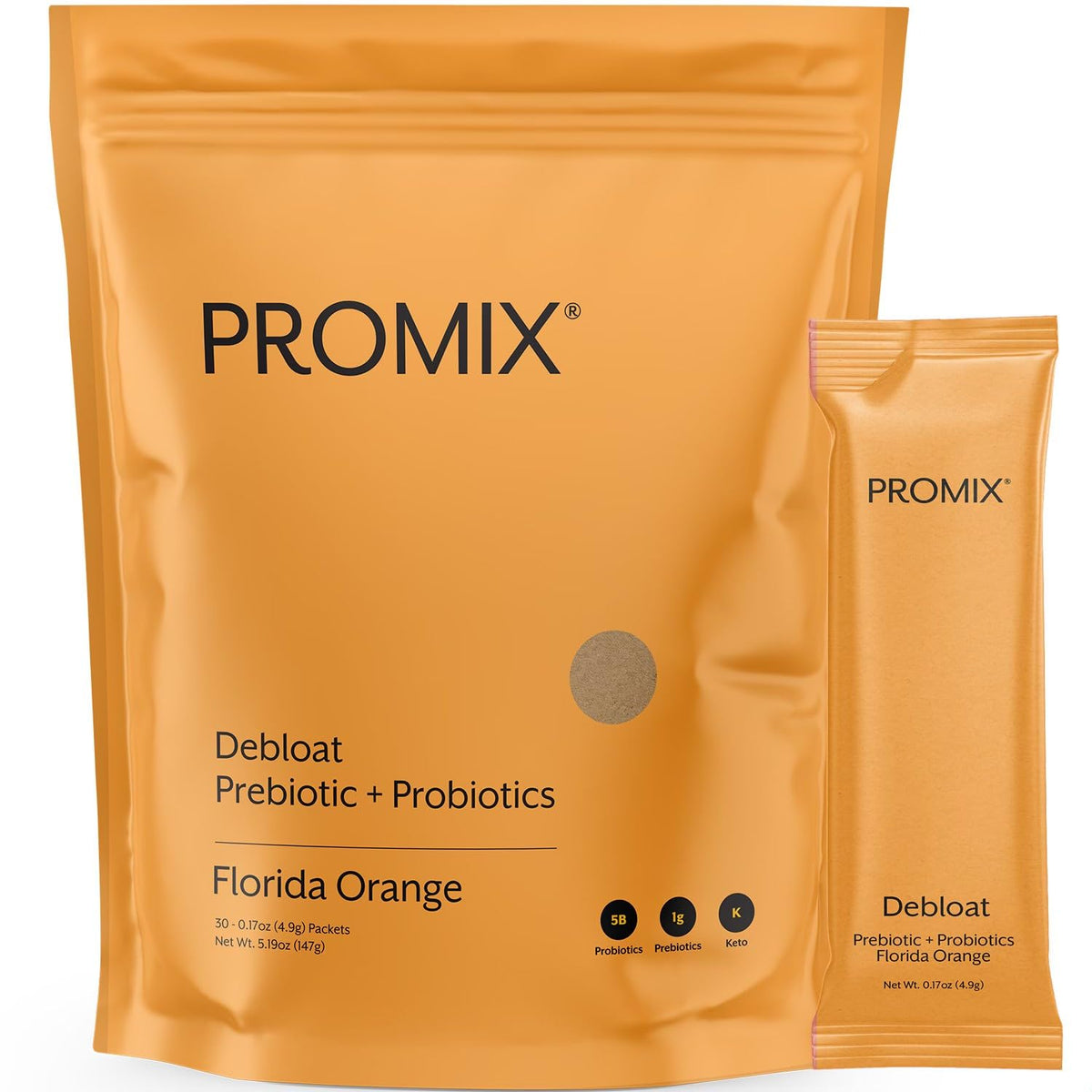 ProMix Nutrition Debloat Prebiotics & Probiotics with Baobab – Vitamin C Rich, Bloating Relief, Immune Support – Orange – 30 Servings (Pack of 30) - Calm Era