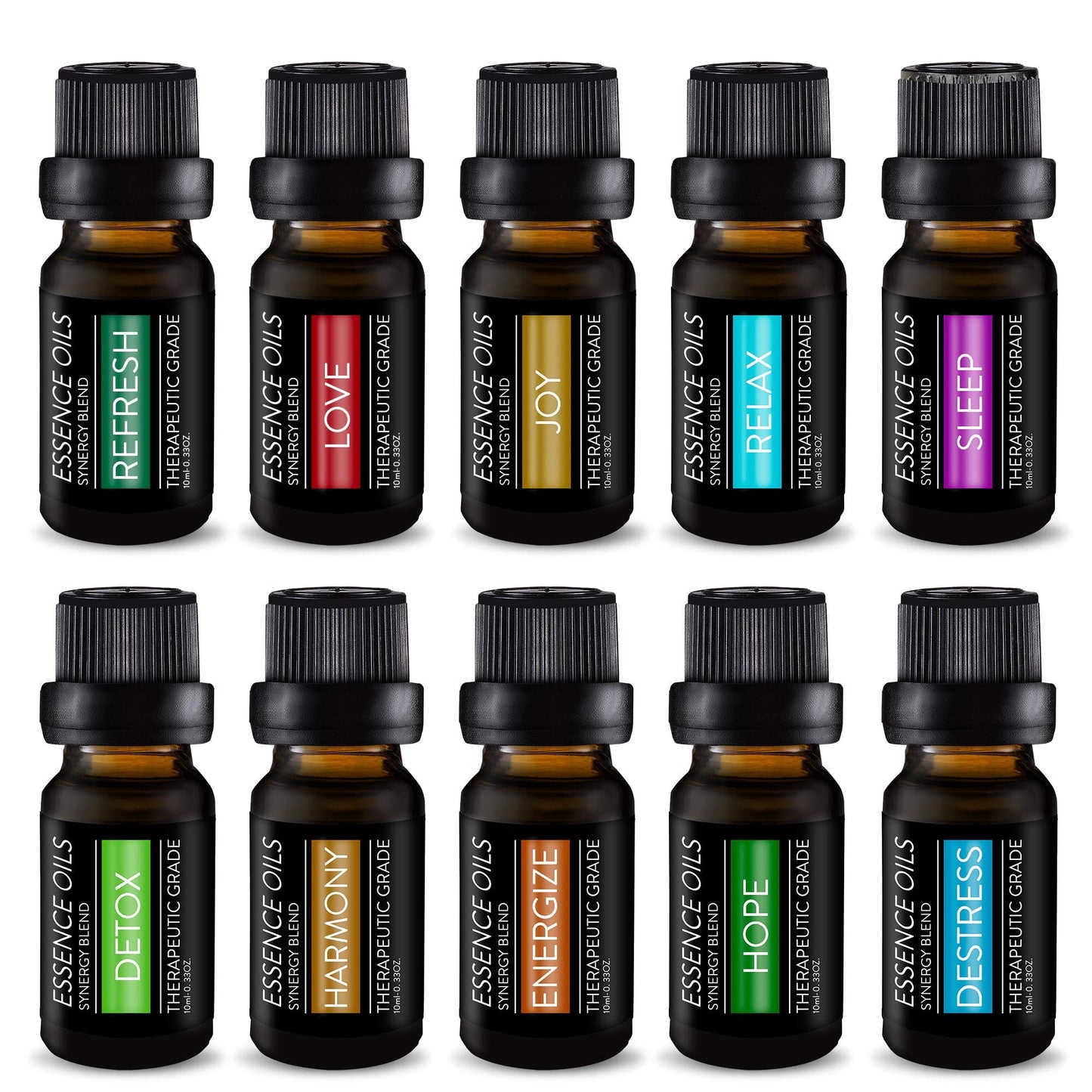 Pure Daily Care Aromatherapy Top 10 Essential Oil Synergy Blend Set 10x10ml