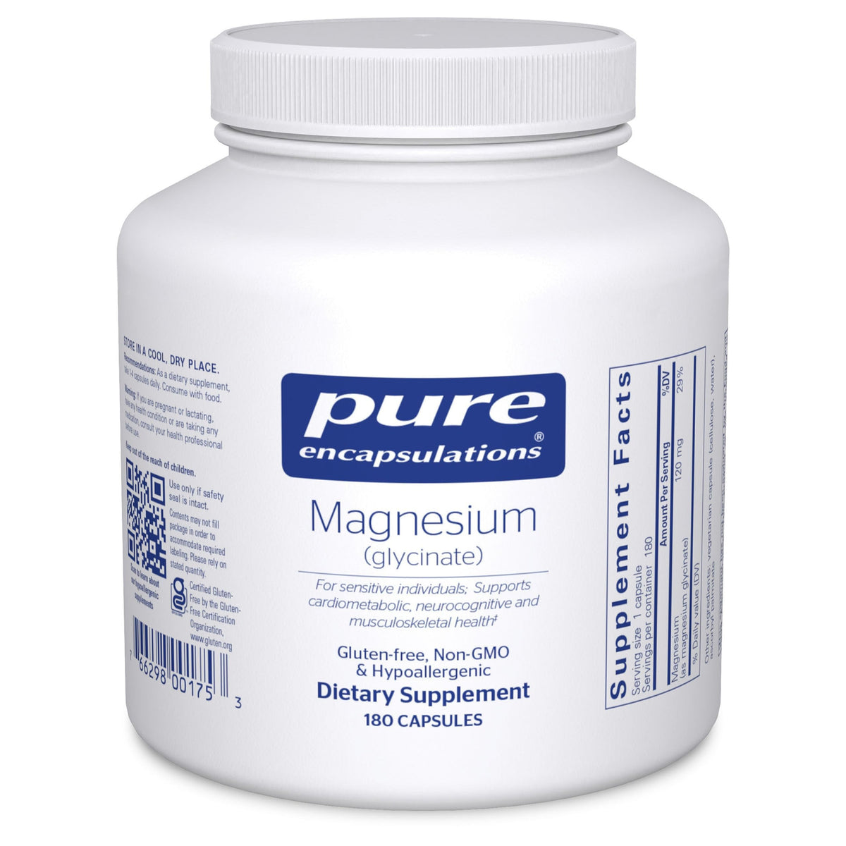 Pure Encapsulations Magnesium Glycinate (180 Caps) – Stress, Sleep & Heart Health - Calm Era