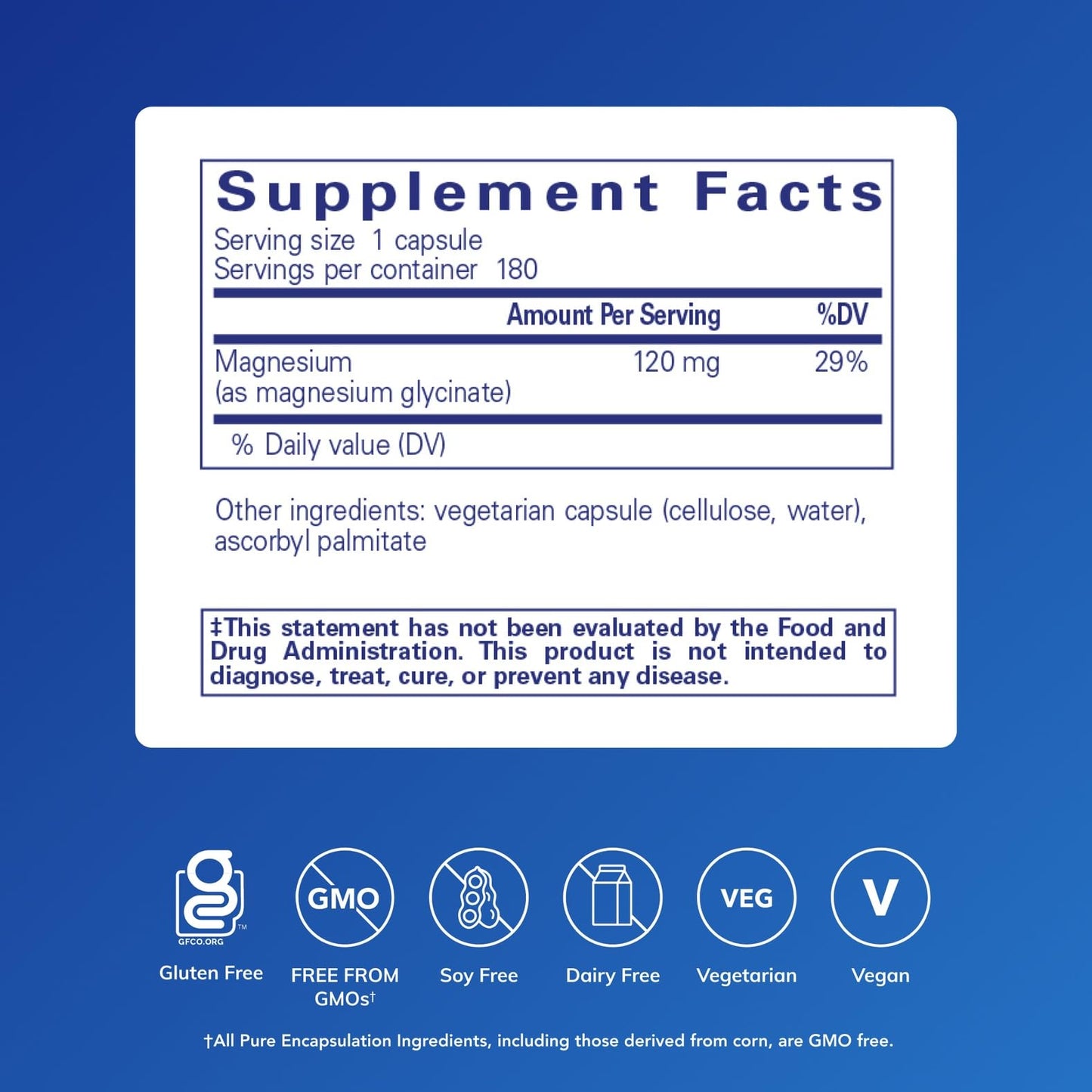 Pure Encapsulations Magnesium Glycinate (180 Caps) – Stress, Sleep & Heart Health