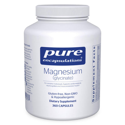 Pure Encapsulations Magnesium Glycinate — Stress, Sleep & Heart Health Support, 360 Capsules - Calm Era