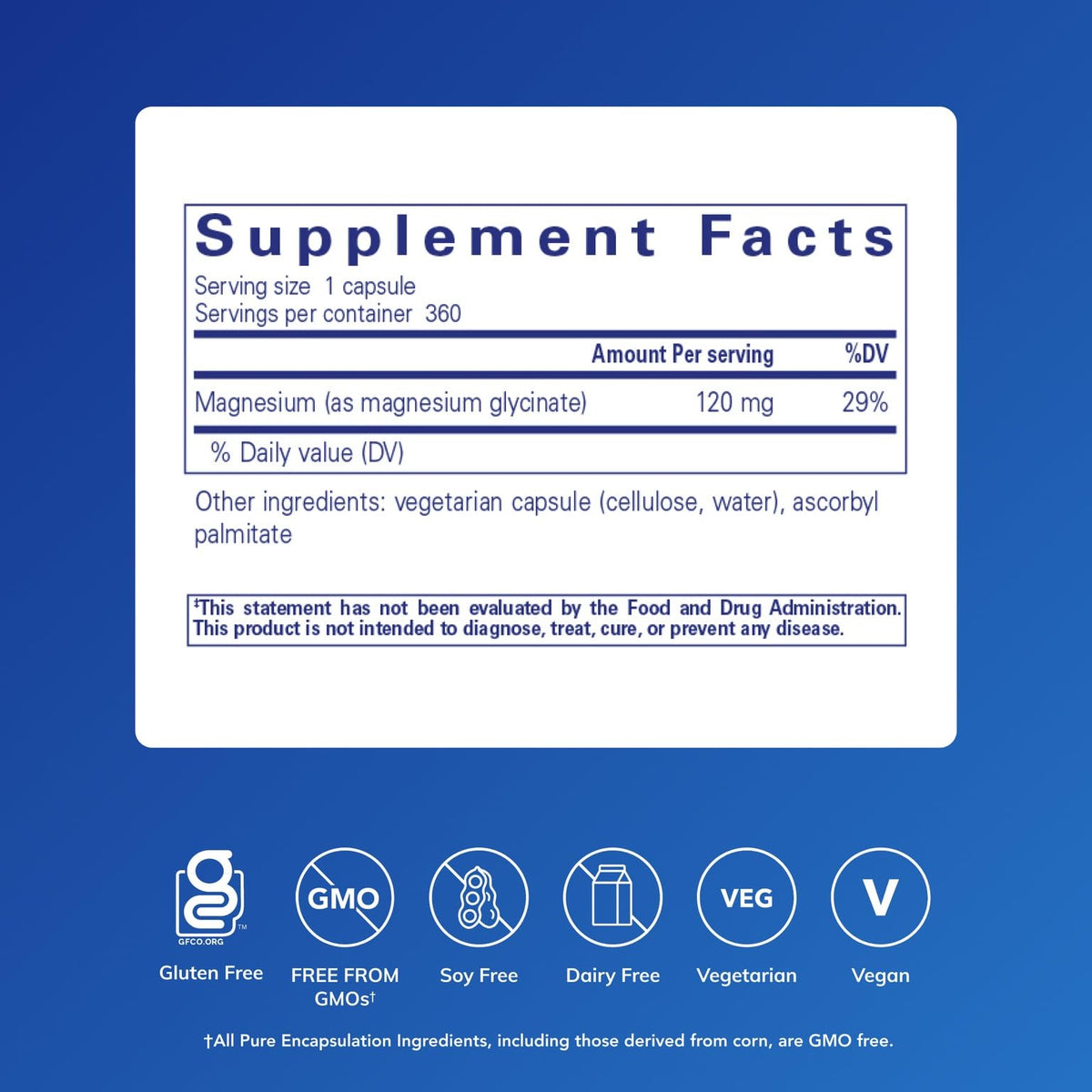 Pure Encapsulations Magnesium Glycinate — Stress, Sleep & Heart Health Support, 360 Capsules - Calm Era