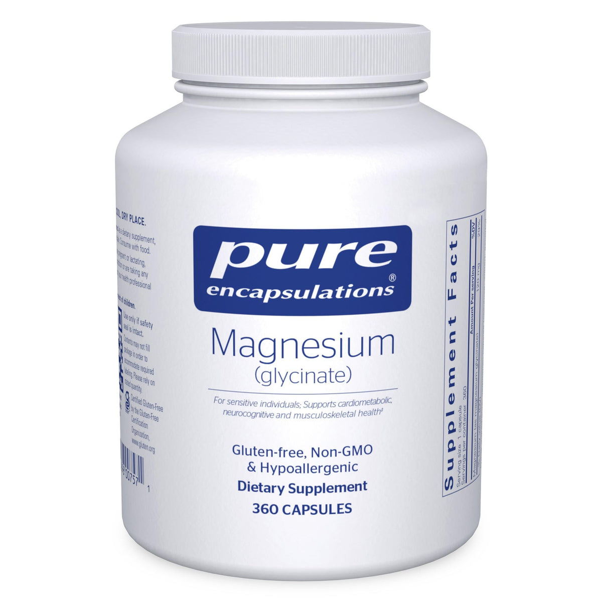 Pure Encapsulations Magnesium Glycinate — Stress, Sleep & Heart Health Support, 360 Capsules - Calm Era