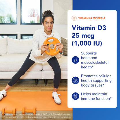 Pure Encapsulations Vitamin D3 25 mcg (1,000 IU) – Supports Bone, Immune, Heart & Colon Health | 250 Capsules