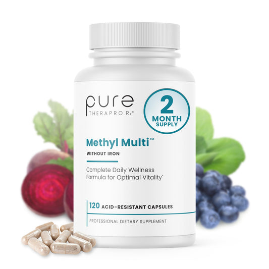 Pure Therapro Rx Methylated Multivitamin for Men & Women | Made in USA | Methyl Multi Without Iron Methyl B12 & Methylfolate | 120 Capsules, 2-Month Supply - Calm Era