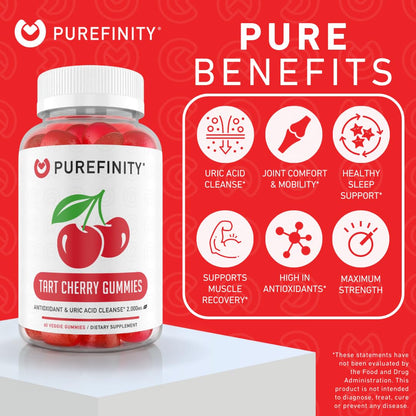 PUREFINITY Tart Cherry Gummies — Uric Acid & Joint Support, 60 Count