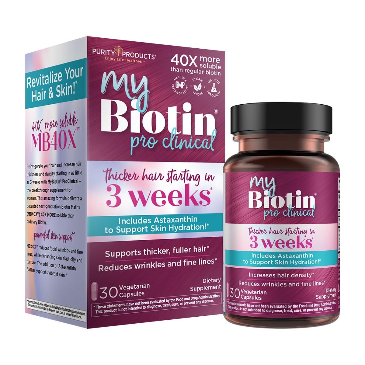 Purity Products MyBiotin ProClinical – 40x Soluble Biotin | 30 Capsules - Calm Era