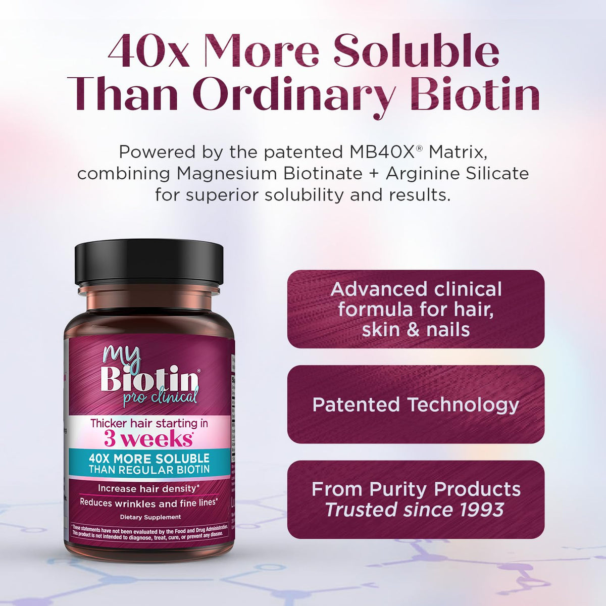 Purity Products MyBiotin ProClinical – 40x Soluble Biotin | 30 Capsules - Calm Era