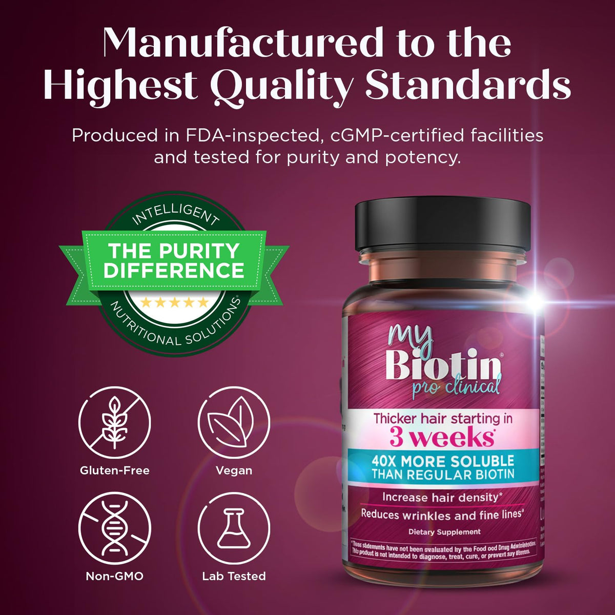 Purity Products MyBiotin ProClinical – 40x Soluble Biotin | 90 Capsules - Calm Era