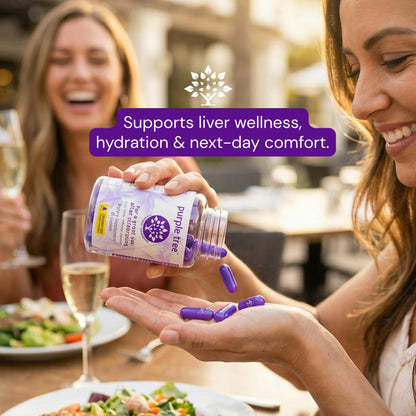 Purple Tree Post-Celebration Wellness Supplement | Liposomal DHM, Glutathione & Milk Thistle for Liver Support | 60 Capsules
