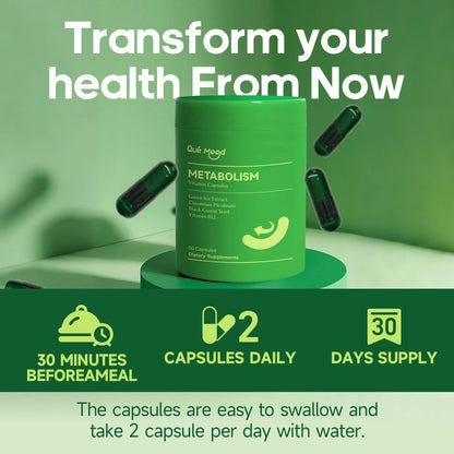 QUITMOOD-METABOLISM Vitamin Capsules with Green Tea Extract - 60 Capsules - Calm Era