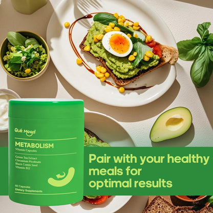 QUITMOOD-METABOLISM Vitamin Capsules with Green Tea Extract - 60 Capsules - Calm Era