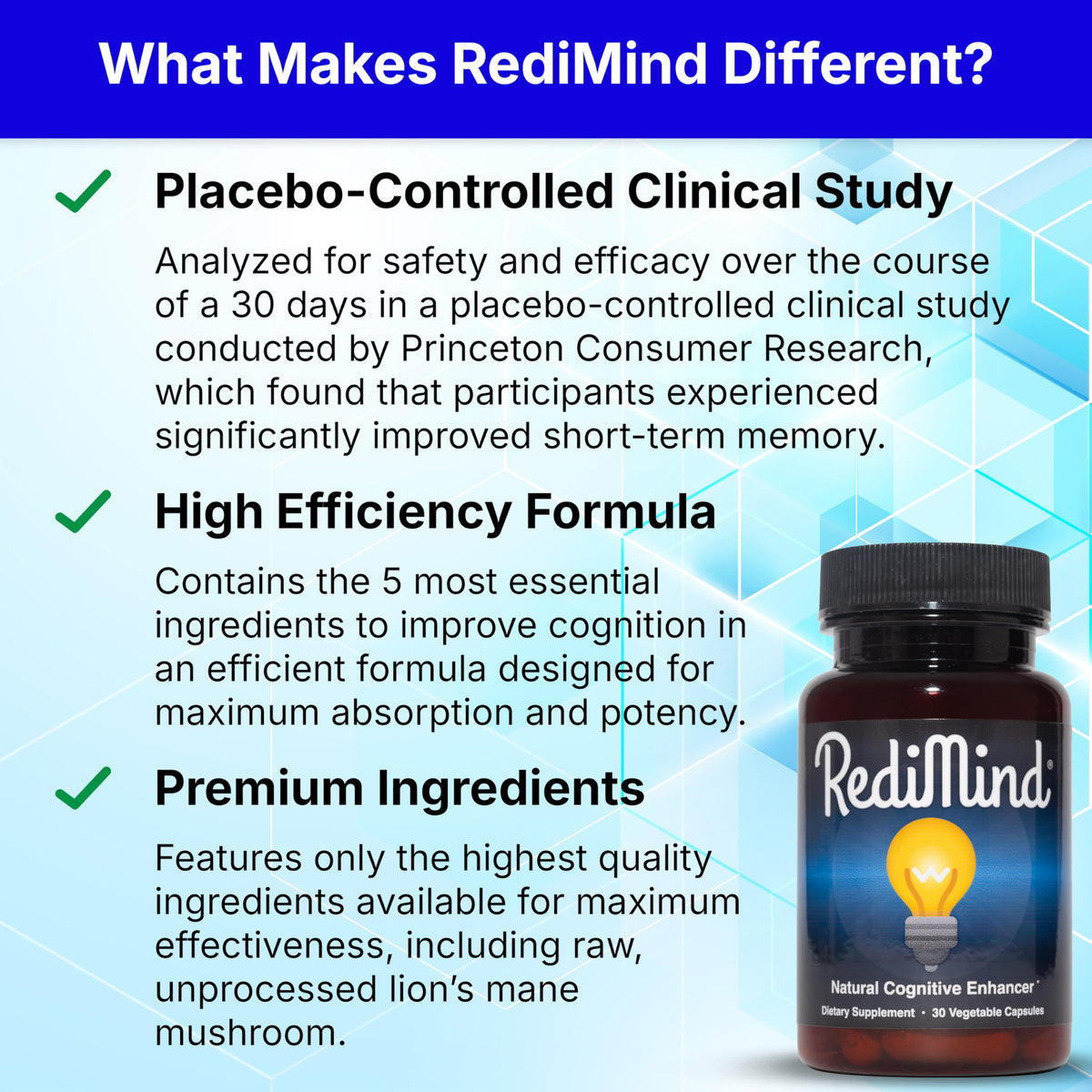 RediMind - Natural Cognitive Enhancement Capsule | Non-GMO, Vegan, Gluten-Free - Calm Era